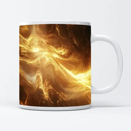 Golden Abstract Swirling Energy Light Waves