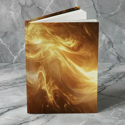 Golden Abstract Swirling Energy Light Waves