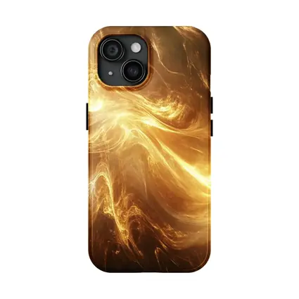 Golden Abstract Swirling Energy Light Waves