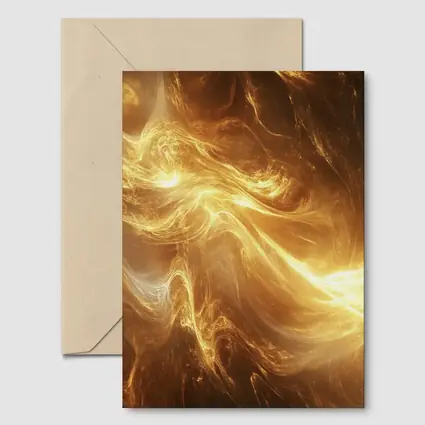 Golden Abstract Swirling Energy Light Waves