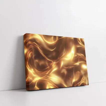Liquid Gold Abstract Flowing Waves Art