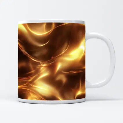 Liquid Gold Abstract Flowing Waves Art