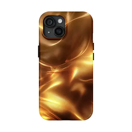 Liquid Gold Abstract Flowing Waves Art