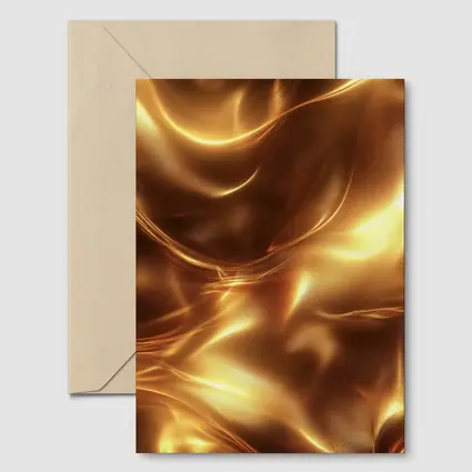 Liquid Gold Abstract Flowing Waves Art