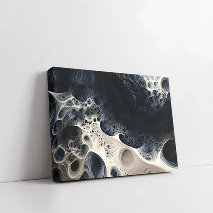 Dark Blue White Abstract Fractal Foam Art
