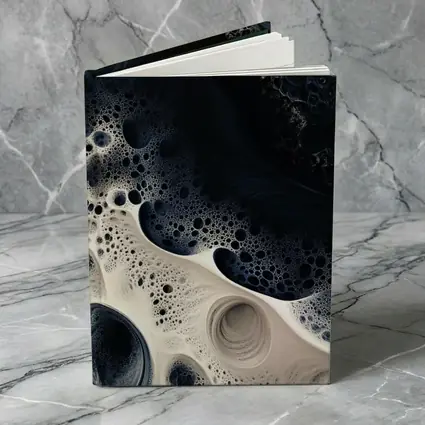 Dark Blue White Abstract Fractal Foam Art