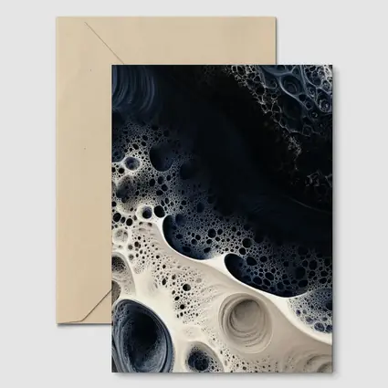 Dark Blue White Abstract Fractal Foam Art