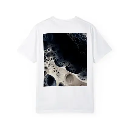Dark Blue White Abstract Fractal Foam Art