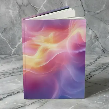 Soft Pink Purple Abstract Flowing Wave Art