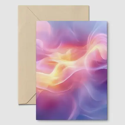 Soft Pink Purple Abstract Flowing Wave Art