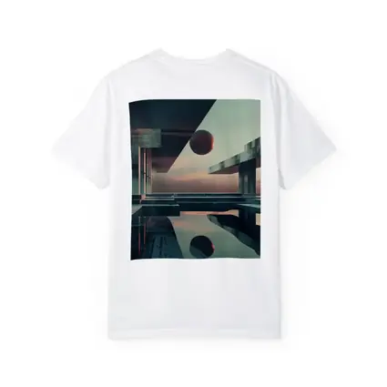 Brutalist Architecture Floating Sphere Surreal Scene