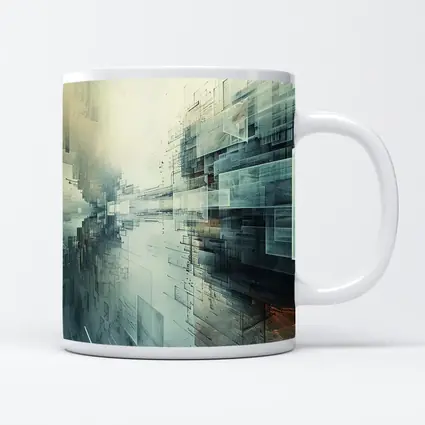 Abstract Digital Architecture Geometric City Art