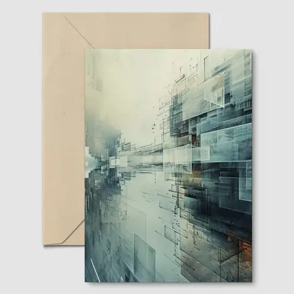 Abstract Digital Architecture Geometric City Art