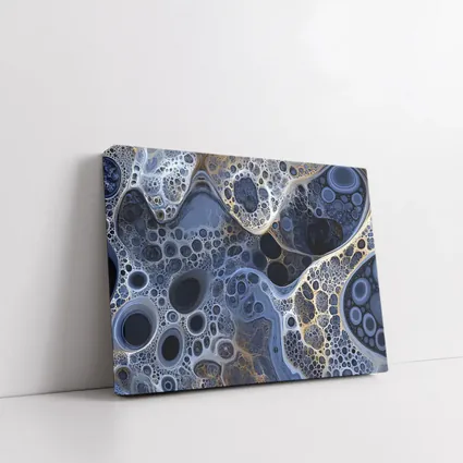 Dark Blue Abstract Fractal Bubble Pattern Art
