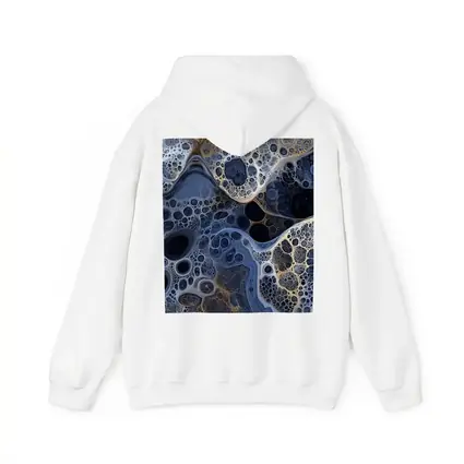 Dark Blue Abstract Fractal Bubble Pattern Art