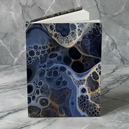 Dark Blue Abstract Fractal Bubble Pattern Art