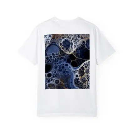 Dark Blue Abstract Fractal Bubble Pattern Art