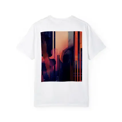 Abstract Coral Blue Geometric Urban Night