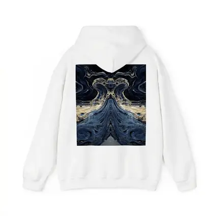 Dark Blue Gold Marble Abstract Fluid Art