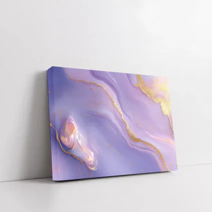 Purple Marble Abstract Art Gold Veins