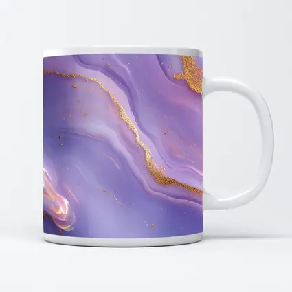 Purple Marble Abstract Art Gold Veins