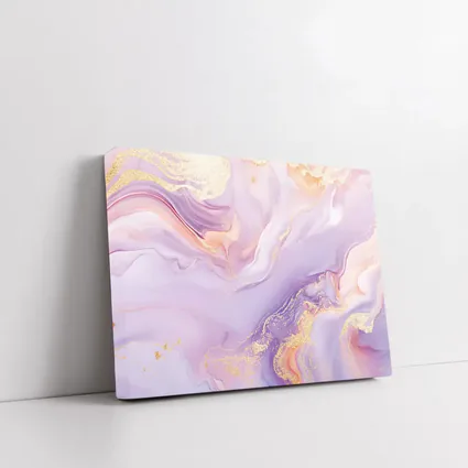 Lavender Pink Gold Swirl Marble Abstract Art