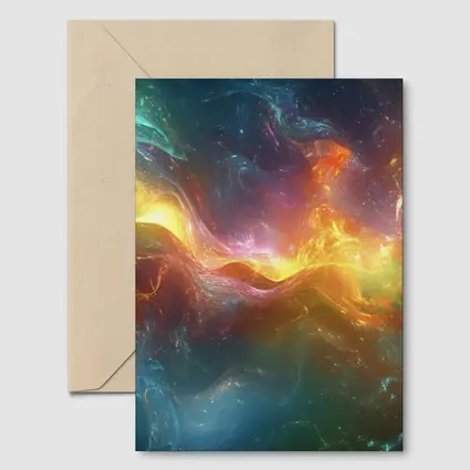 Colorful Abstract Cosmic Nebula Swirling Energy Art