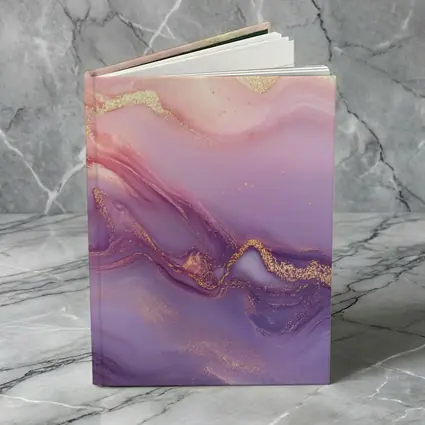 Pink Purple Marble Abstract Gold Swirl Art