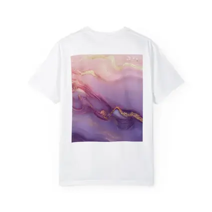Pink Purple Marble Abstract Gold Swirl Art