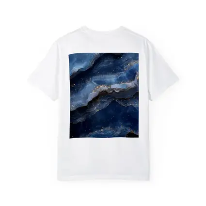 Deep Blue Marble Abstract Gold Glitter