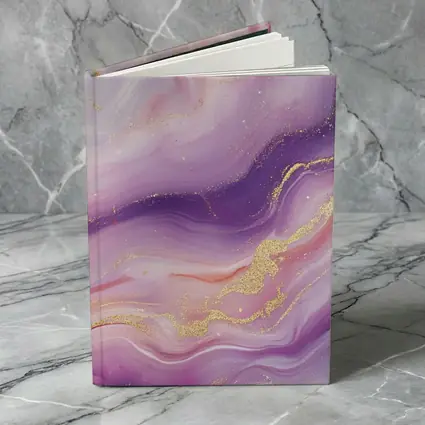 Purple Pink Marble Gold Abstract Art
