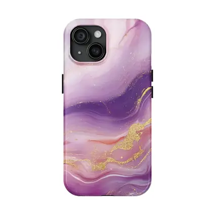 Purple Pink Marble Gold Abstract Art