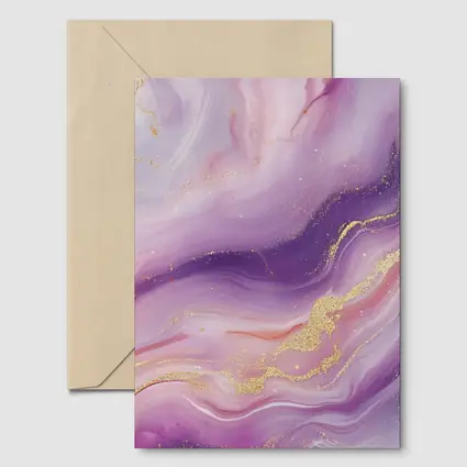 Purple Pink Marble Gold Abstract Art