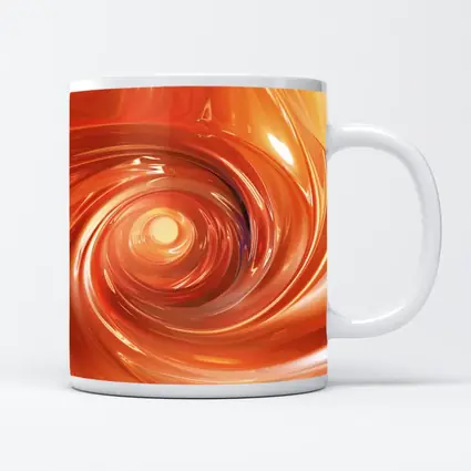 Orange Swirl Abstract Digital Art Design