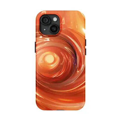 Orange Swirl Abstract Digital Art Design