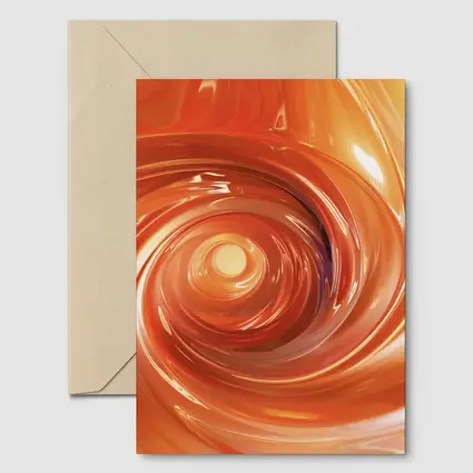 Orange Swirl Abstract Digital Art Design