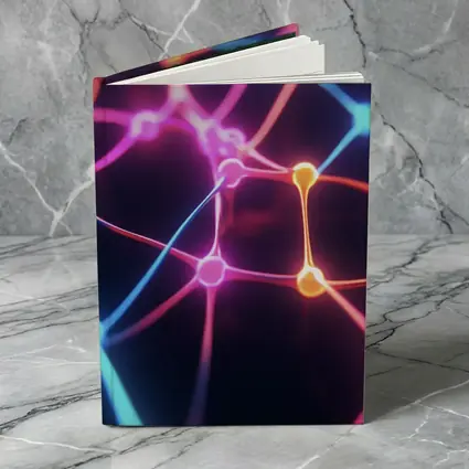 Neon Neural Network Glowing Dark Background