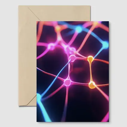 Neon Neural Network Glowing Dark Background