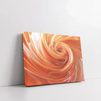 Orange Swirl Abstract Fluid Art Design