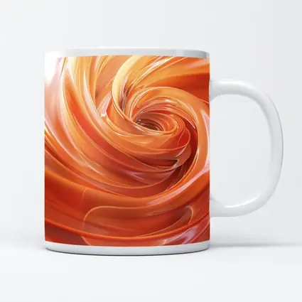 Orange Swirl Abstract Fluid Art Design