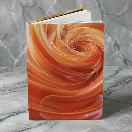Orange Swirl Abstract Fluid Art Design