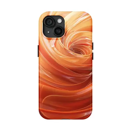Orange Swirl Abstract Fluid Art Design