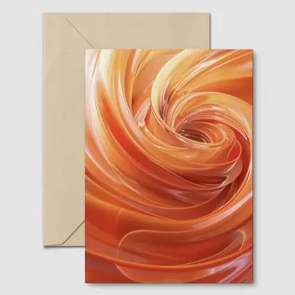 Orange Swirl Abstract Fluid Art Design