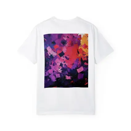 Abstract Purple Orange Geometric Brushstroke Painting