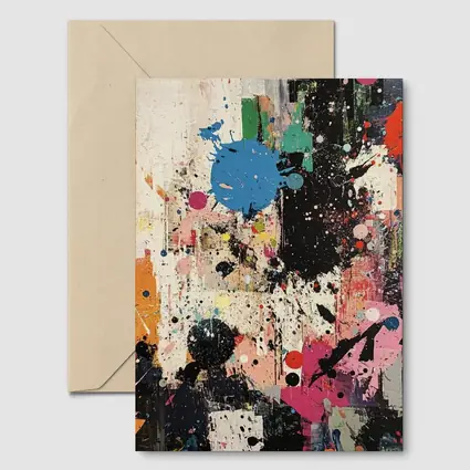 Abstract Graffiti Paint Splatter Colorful Art