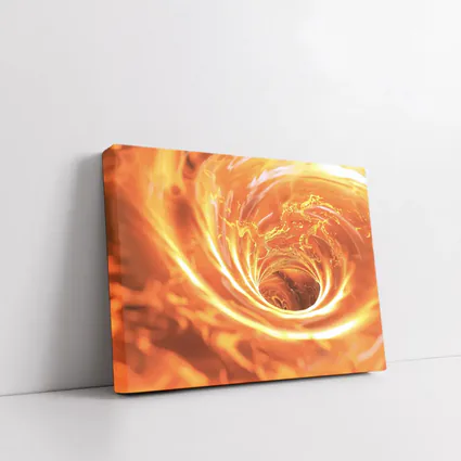 Fiery Spiral Vortex Abstract Orange Flame