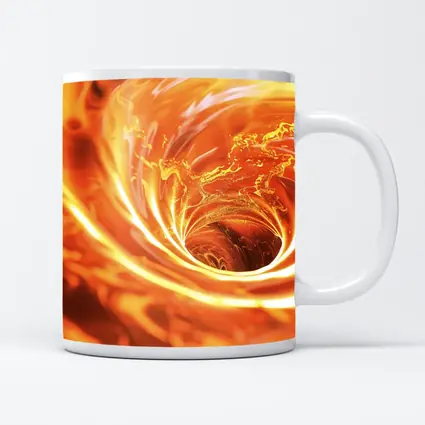Fiery Spiral Vortex Abstract Orange Flame