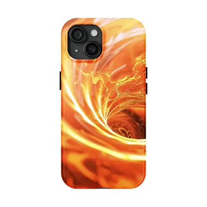 Fiery Spiral Vortex Abstract Orange Flame