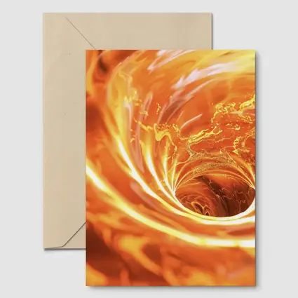Fiery Spiral Vortex Abstract Orange Flame