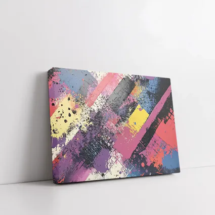 Bold Abstract Geometric Graffiti Art Pink Purple
